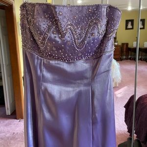 Lilac Purple Formal Beaded Maxi Dress
